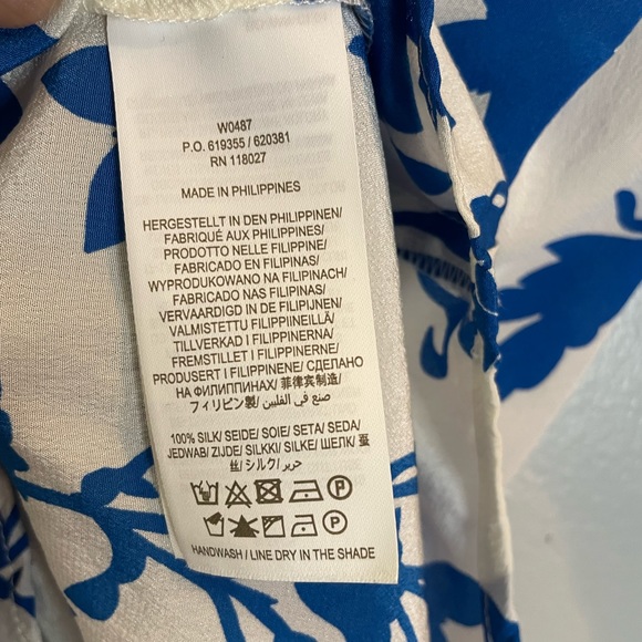 BODEN Women's Floral Long Sleeve Button Front 100% Silk Blouse Size 2R - Picture 5 of 7